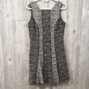 H&M Sleeveless Tweed Black & White Dress Size 8